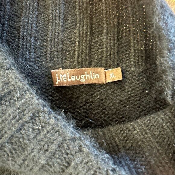 J.McLaughlin 100% Cashmere Mockneck Pullover Sweater in Black Size XL - Picture 2 of 3